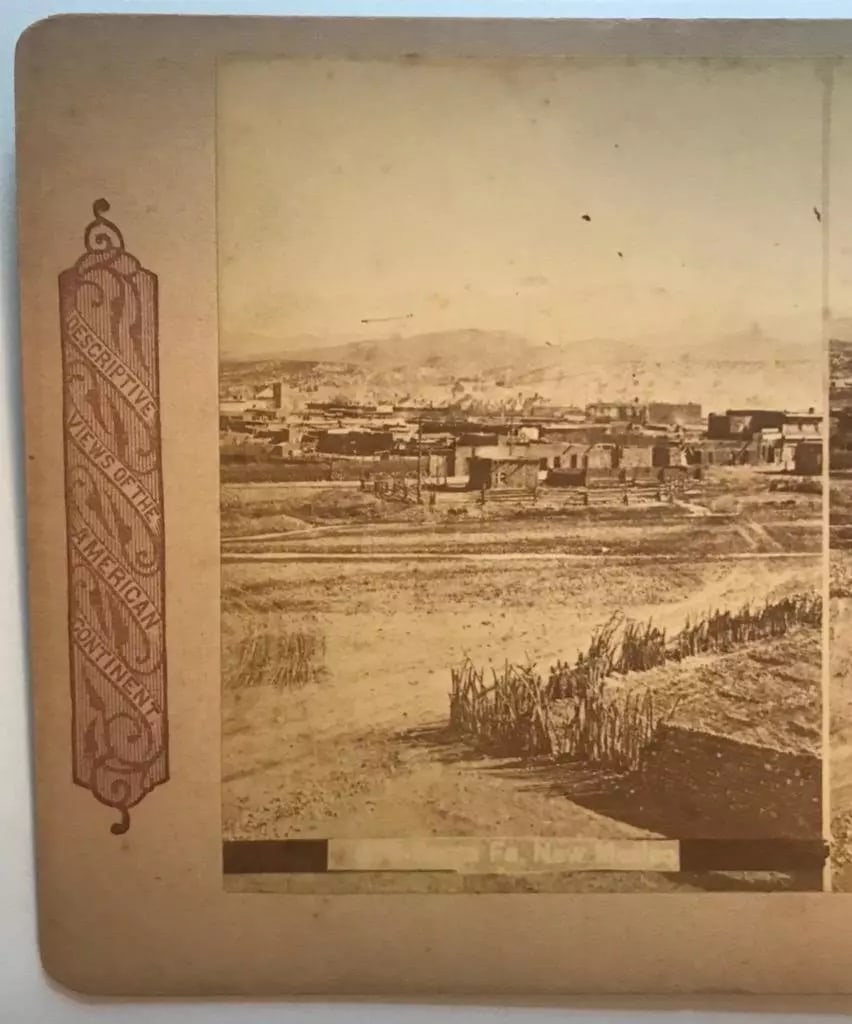 ca. 1880 SCARCE SANTA FE, NM VIEW - STICK FENCE s INDIAN ? PUEBLO VILLAGE etc. (1 of 3)