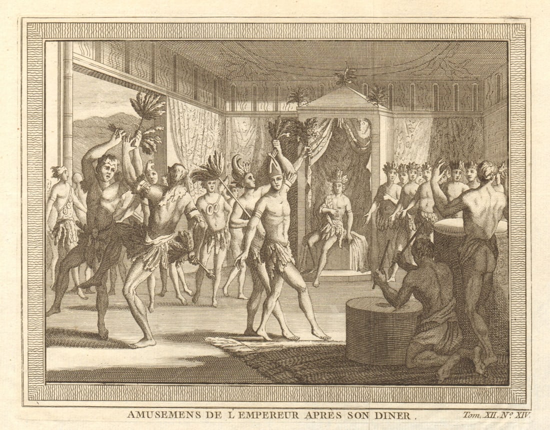 Tenochtitlan-Mexico City. Emperor's entertainment. Likely Moctezuma II 1754 (1 of 1)