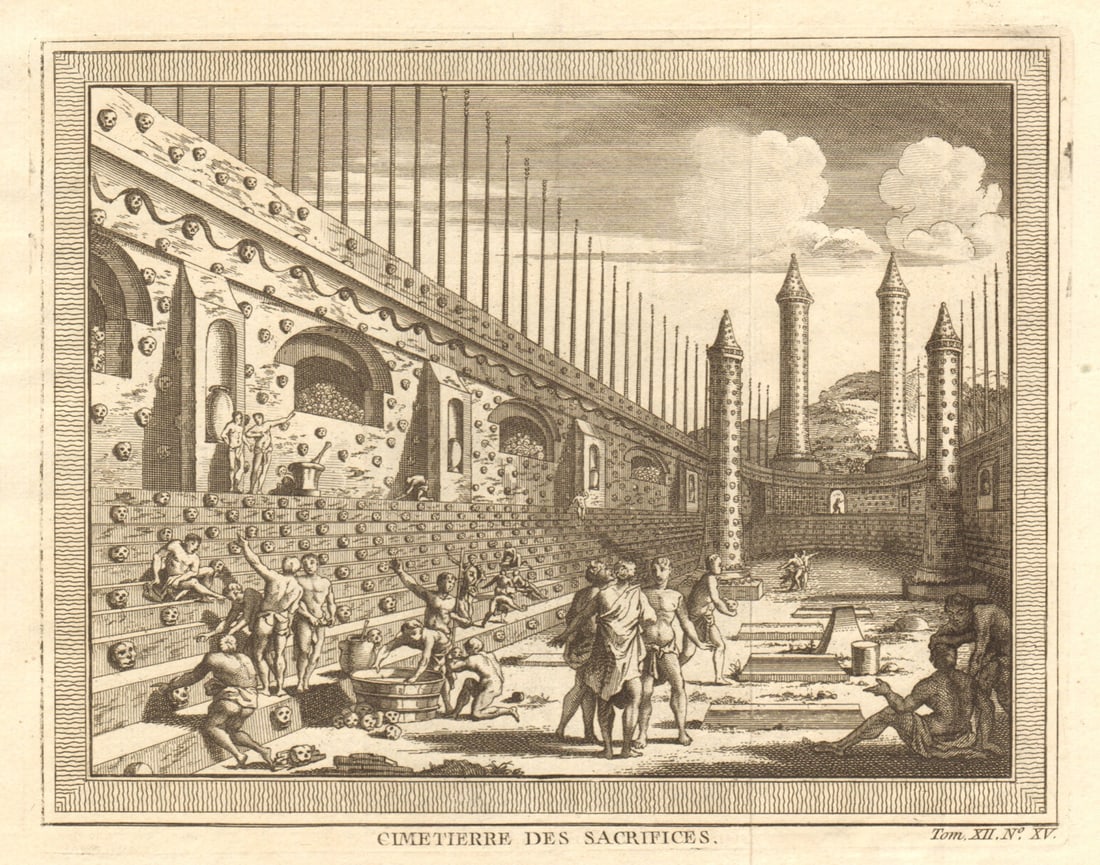 Cimetière / Cemetery of Human Sacrifices, Tenochtitlan-Mexico City 1754 print (1 of 1)