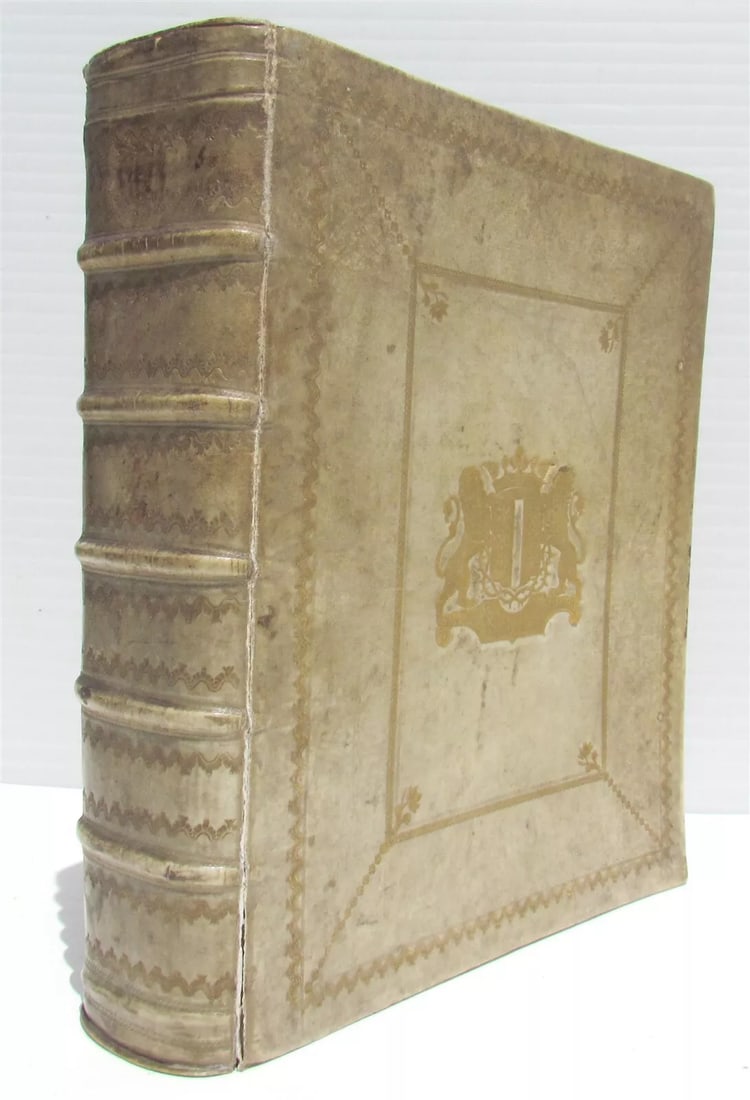 1780 Propertius POETRY Elegiarum GOUDA ARMORIAL VELLUM BINDING antique (1 of 8)