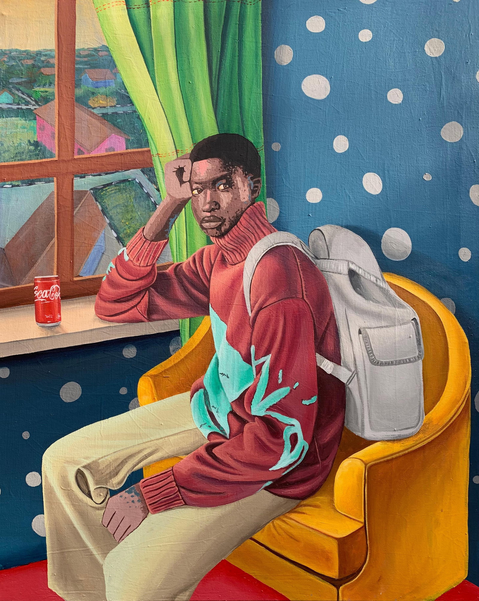 School Boy 2023: About the Item "School Boy" invites viewers to step into the vibrant realm of a young child's imagination. The artwork skillfully portrays the boy's innocence and his sense of wonder as he embarks on 