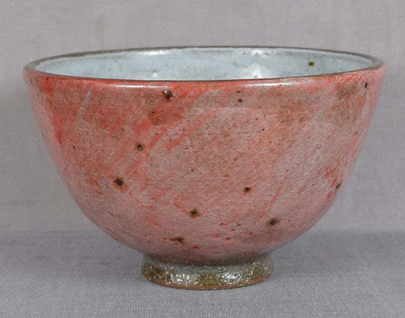 Vintage CHAWAN Japanese tea ceremony BOWL SHIGARAKI pink glaze (1 of 6)