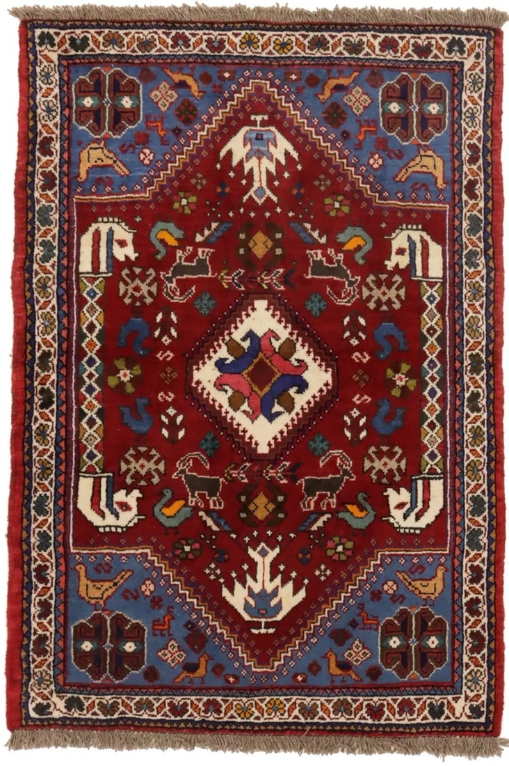 Red Tribal 3X5 Shiraz Persian Rug (1 of 17)