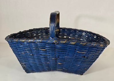 Painted split oak market basket