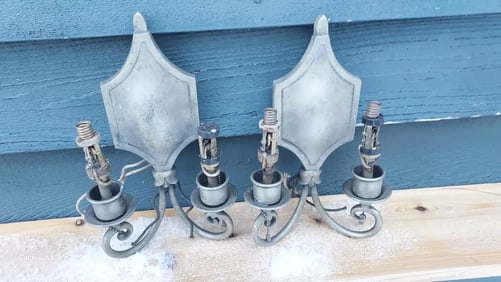 2 arm matching wall sconces lamp sconce bryant socket antique nickel plate