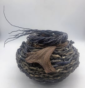Hand Woven Palm Fiber Art Basket Samuel Yao