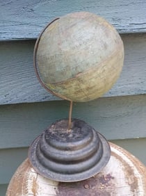 Antique Tin Globe Atlas World Russia Pre 1917