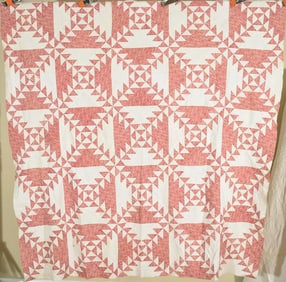 Graphic 1840's "Double Triangles" Quilt Top