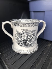 Rare Lg Black Staffordshire Frog Mug