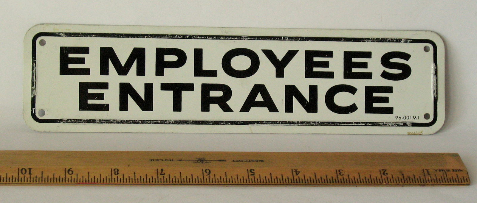 Vintage tin “EMPLOYEE'S ONLY” sign. (1 of 1)