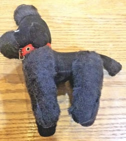 Antique Vintage block poodle blue nose straw filled made in Japan