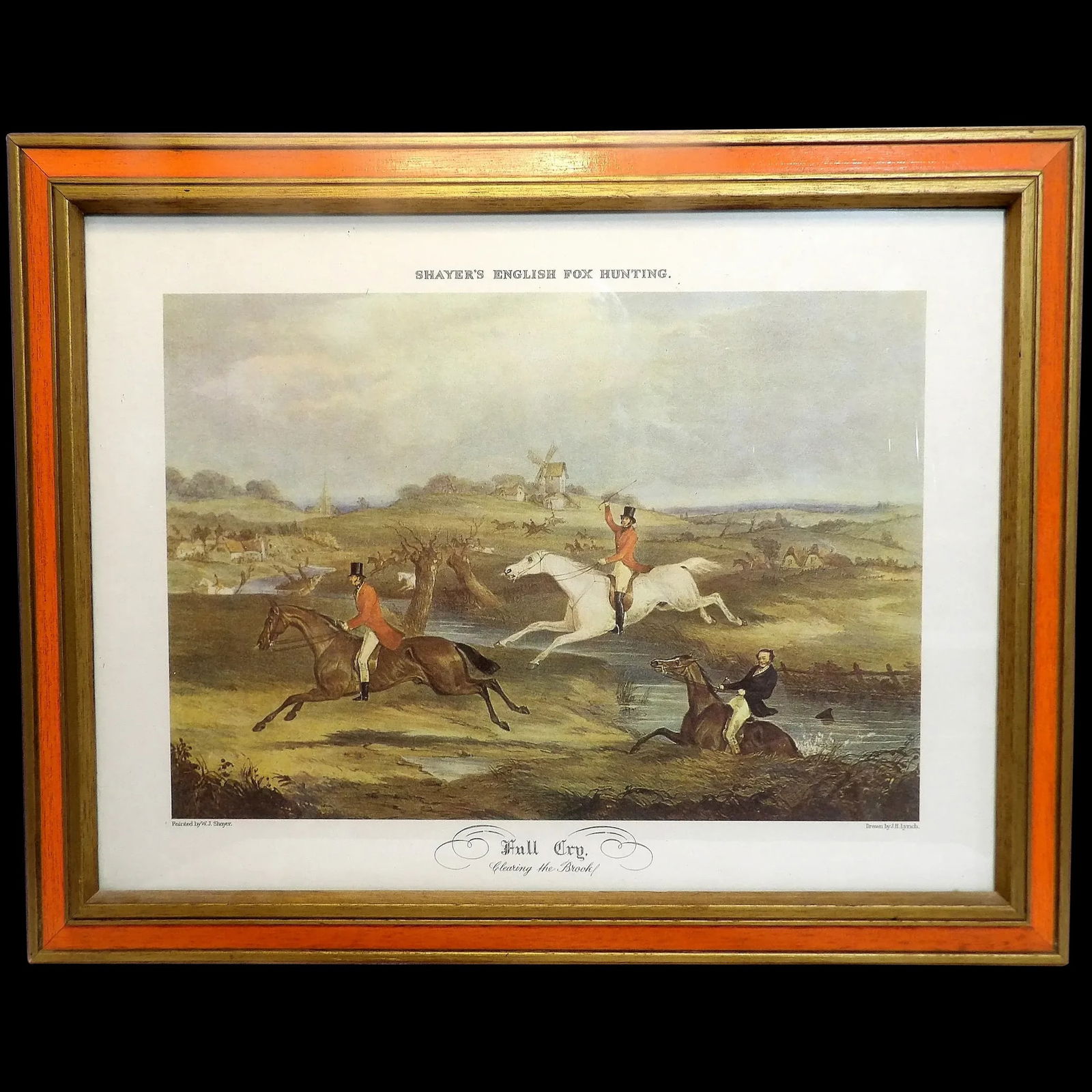 Shayer’s English Fox Hunting Full Cry Clearing the Brook-Chromolithograph (1 of 8)