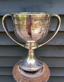 Monumental Vermont State Fair 1909 Loving cup engraved chickens cows pigs Trophy