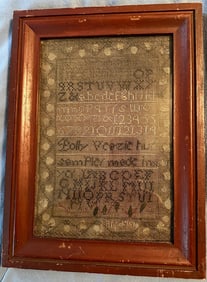 Polly Veazie Needlework Sampler Mass. c.1805