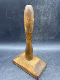 Primitive Wooden Stamper, Kitchen Pestle Masher Fish Pounder Vintage 8.5” Tall