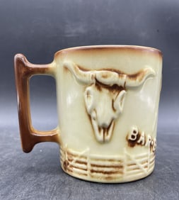 McCoy El Rancho 1960's Bar-B-Q Western Cowboy Coffee Cup Mug