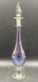 Handblown Lg. Glass Perfume Bottle with Taper Stem
