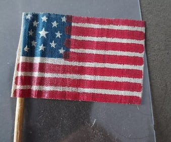 American Flag 13 Star parade near mint 2 x 3" Bright colors
