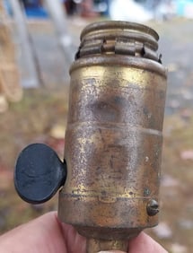 Rare Brass antique lamp socket light 1892 elongated