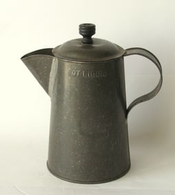 Antique cook stove tin coffee pot.