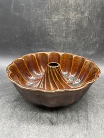 Turks Head Mold Redware Glazed Cake Pudding Mold