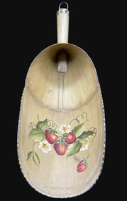 Pennsylvania Folk Art Toleware Tin Scoop Hand Painted Artist Signed