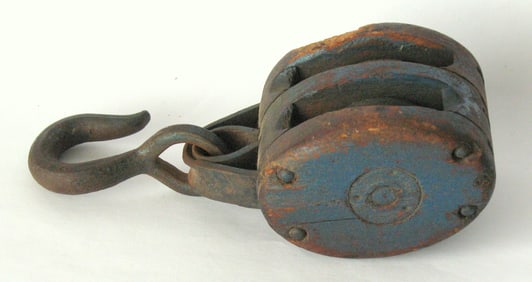 Antique Chesapeake Bay crab boat pulley.