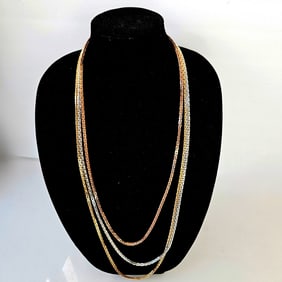 GROSSÉ Germany 1973 Gold and Silver Tone Long Chain Necklace