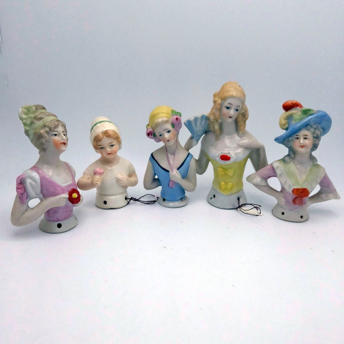 Set of 5 Bisque Porcelain Half Dolls (1 of 12)