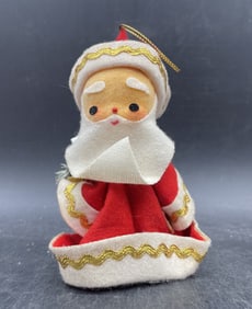 Vintage 1950's Felt Santa Claus Ornament Japan