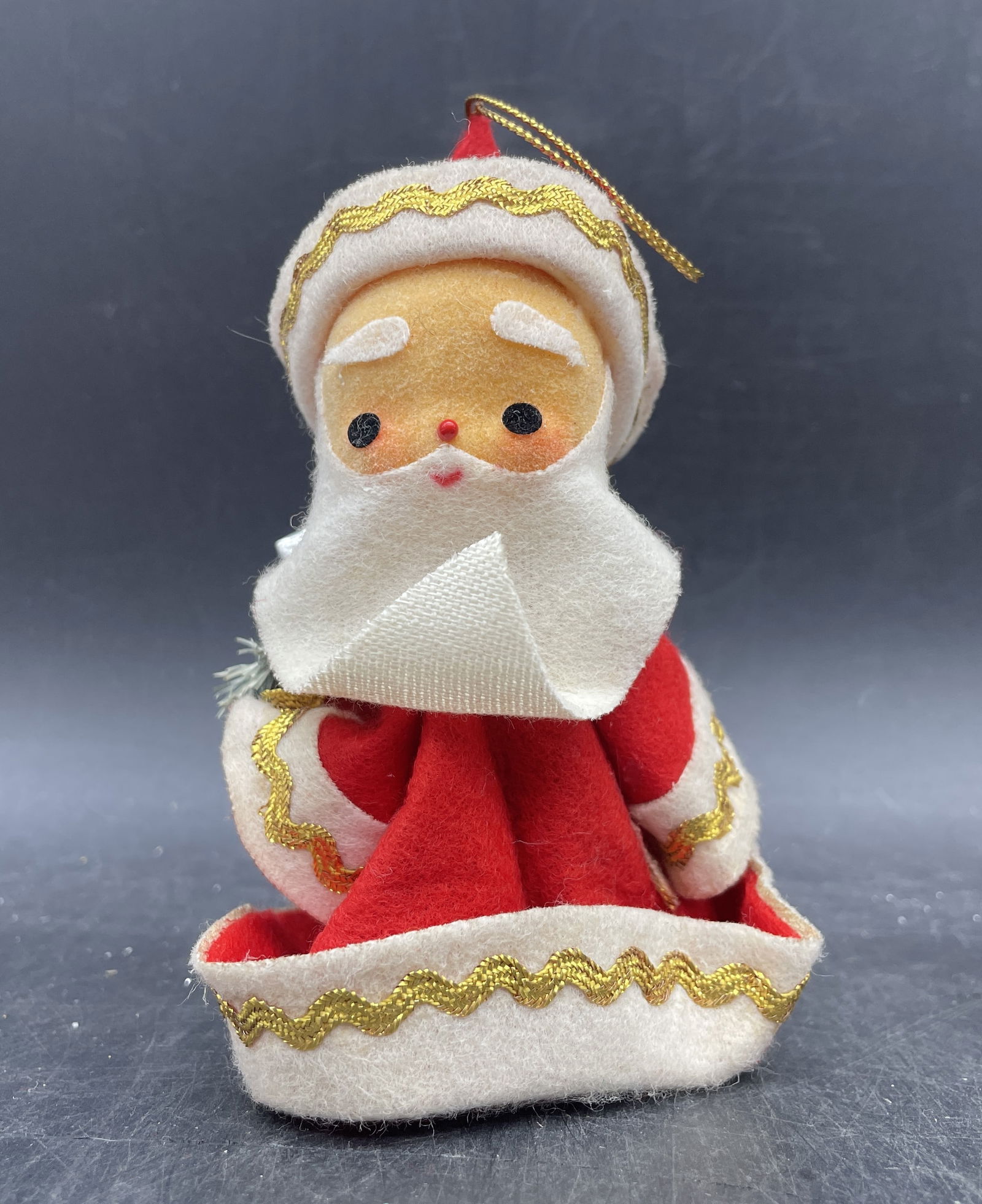 Vintage 1950's Felt Santa Claus Ornament Japan (1 of 8)