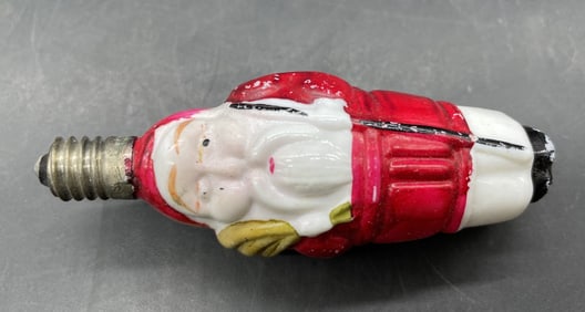 VINTAGE Glass Figural Light Bulb Christmas Santa Claus