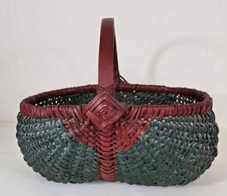 Painted split oak basket