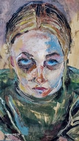 Unusual portrait oil painting canvas colors well done odd