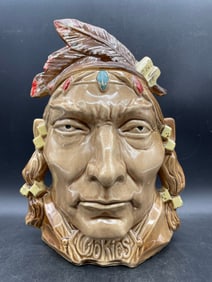 1954 -1956 MCCOY INDIAN HEAD NATIVE AMERICAN COOKIE JAR