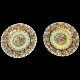 Vintage Hand Painted Arnart Creations Royal Vienna Victorian Style Fragonard Plate