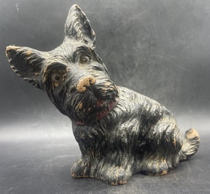 Vintage Syroco Composite Wood Scottish Terrier Scottie Dog Figurine Doorstop