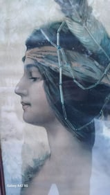 Indian Princess 1890-1910 print advertising original frame