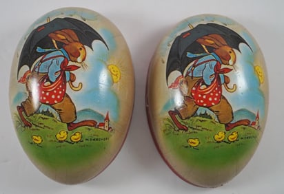German Paper Mache Easter Egg Candy Container #4