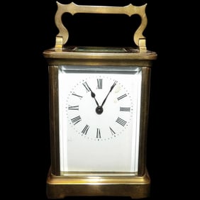 Victorian French Brass Carriage Clock, 1890s