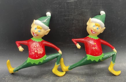 Pair of Vintage Christmas Elves Hong Kong