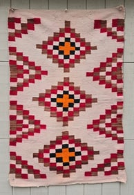 Navajo woven double saddle blanket