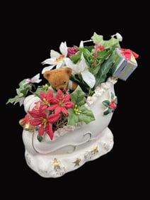 NAPCO 1950'S CHRISTMAS SLEIGH PLANTER/CANDY DISH JAPAN