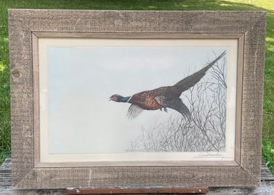Leon Danchin (FRENCH, 1887-1938) Signed Pheasant Bird Engraving