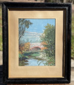 Vintage French Scenery Painting Artist Signed De La Rosa