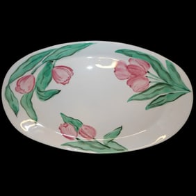 Very Large 19 7/8” Vietri Hand Made and Painted Serving Platter with Flowers made in Italy