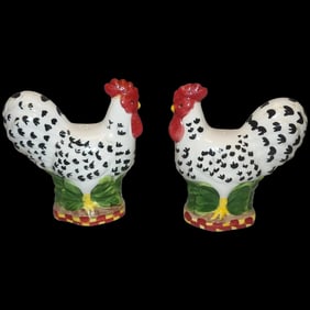 Vintage Large Rooster Salt and Pepper Shakers