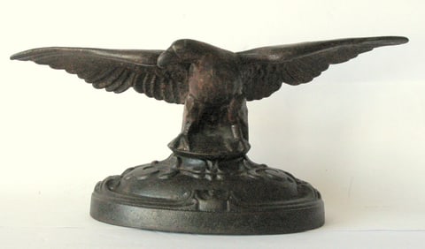 Antique cast iron NYC tugboat pilot house eagle.