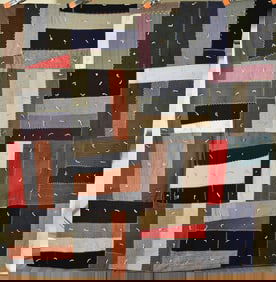 1920's Ohio Amish Roman Stripe Quilt