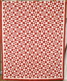 40's Red & White Hearts & Gizzards Quilt